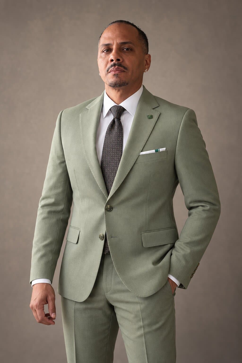 Mercer Sage Green worn